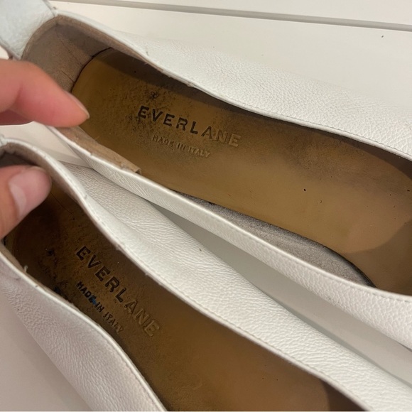 EVERLANE The Italian Leather Day Glove Flat in White size 11 WORN - Picture 8 of 14